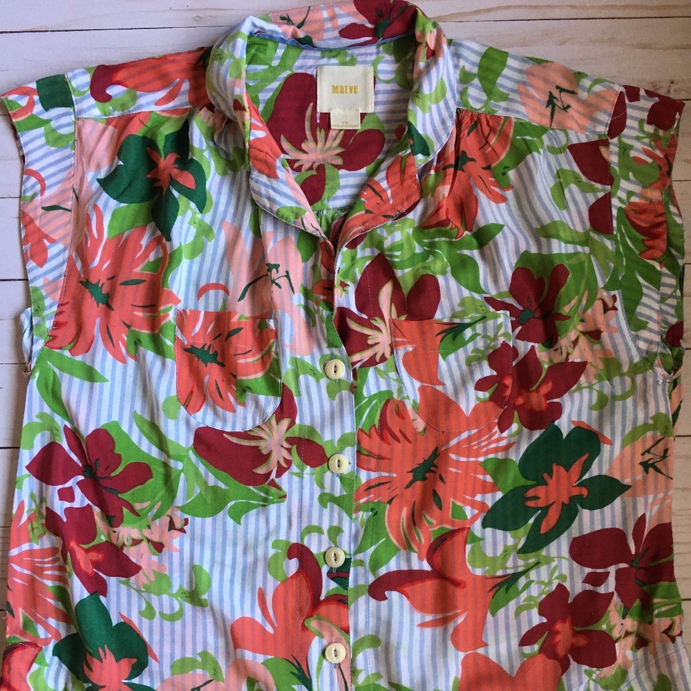 Maeve (Anthropologie) - XS tropical blouse